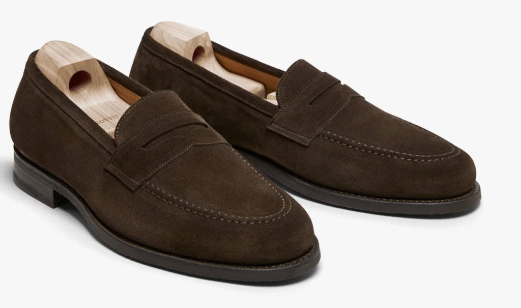 Penny loafers i semsket skinn fra Myrqvist, tidløs eleganse

